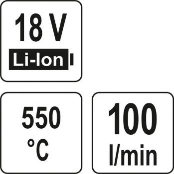 Фен технический аккумуляторный YATO YT-82285 - Фото №5