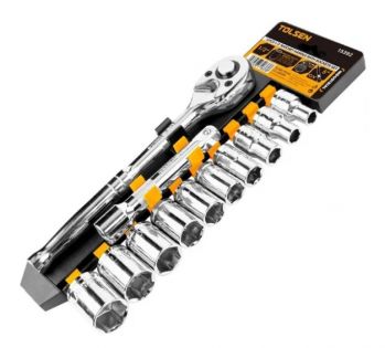 Трещотка с набором головок Tolsen 1/2" 12 шт. (15392) - Фото №1