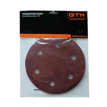 Шліфпапір GTM кругла 215 мм, зерно 60, 5 шт. (10684) - Фото №2