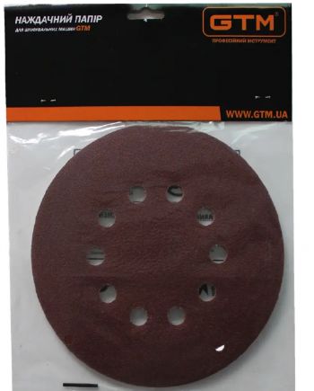 Шлифбумага GTM круглая 215 мм, зерно 60, 5 шт. (10691) - Фото №2