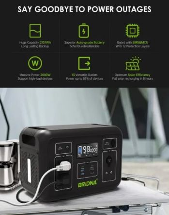 Портативная электростанция Bridna 2000 W (1600623179749) - Фото №5