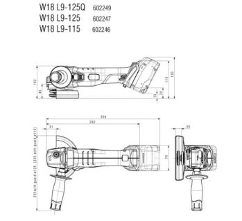 Болгарка акумуляторна Metabo W 18 L 9-125 Quick (602249650) - Фото №6