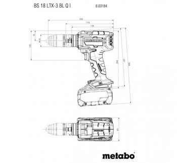 Дрель-шуруповерт аккумуляторный Metabo BS 18 LTX-3 BL Q I Каркас (603184850) - Фото №3