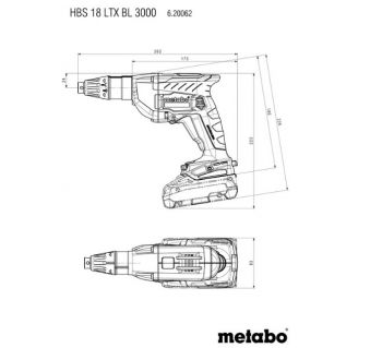 Шуруповерт аккумуляторный Metabo HBS 18 LTX BL 3000 Каркас (620062890) - Фото №3