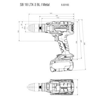 Дрель-шуруповерт аккумуляторный Metabo SB 18 LTX-3 BL I Metal Каркас (603183850) - Фото №4