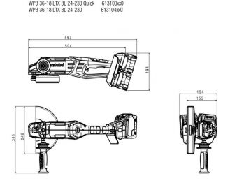 Болгарка акумуляторна Metabo WPB 36-18 LTX BL 24-230 Quick Каркас (613103840) - Фото №4