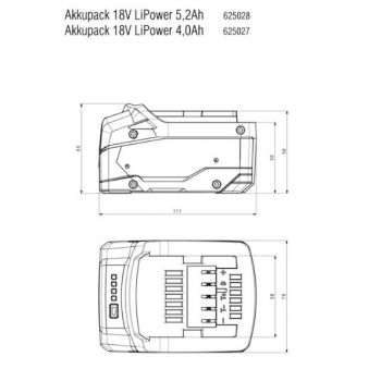 Аккумуляторная батарея Metabo Li-Power 18 V, 5.2 Ач New (625028000) - Фото №3