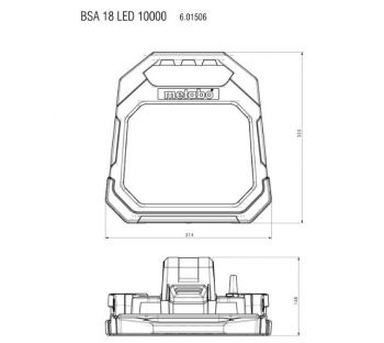 Прожектор акумуляторний Metabo BSA 18 LED 10000 Каркас (601506850) - Фото №6