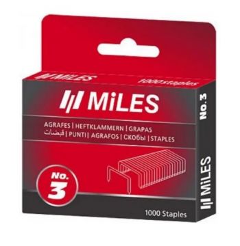 Скобы Miles 1000 шт. (No.3-8MM) - Фото №2