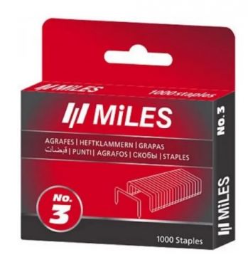Скобы Miles 1000 шт. (No.3-12MM) - Фото №2