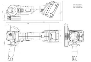 Болгарка аккумуляторная Metabo W 18 7-125 Каркас (602371840) - Фото №5