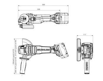 Болгарка аккумуляторная Metabo WB 18 LTX BL 15-150 Quick Каркас (601732840) - Фото №5