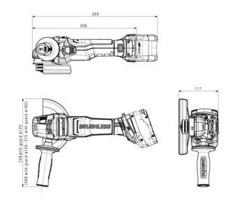 Болгарка аккумуляторная Metabo WB 18 LTX BL 15-180 Quick Каркас (601735840) - Фото №3