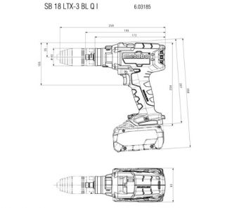 Дрель-шуруповерт аккумуляторная Metabo SB 18 LTX-3 BL Q I Каркас (603185840) - Фото №4