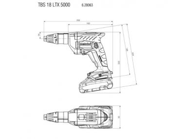 Шуруповерт для гипсокартона аккумуляторный Metabo TBS 18 LTX BL 5000 Каркас (620063840) - Фото №4