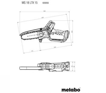 Цепная пила аккумуляторная Metabo MS 18 LTX 15 Set Каркас (691229000) - Фото №6