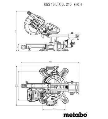 Пила торцювальна Metabo KGS 18 LTX BL 216 LiHD (614216810) - Фото №5