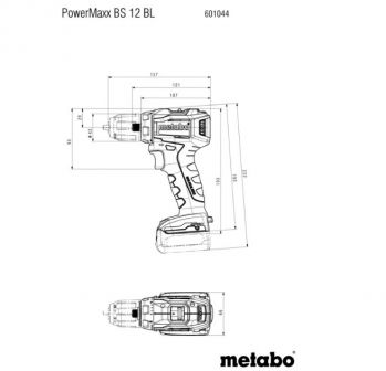 Дрель-шуруповерт аккумуляторная Metabo PowerMaxx BS 12 BL Каркас (601044850) - Фото №2