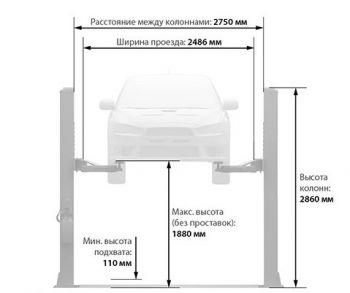 Пoдъeмник 2-x cтoeчный 3,5т З80B Launch TLT-235SB-380 - Фото №3