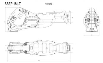 Пила сабельная аккумуляторная Metabo SSEP 18 LT Каркас (601616850) - Фото №5