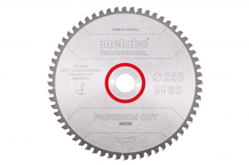 Пильный диск Metabo Precision cut Wood Professional, 250x30, Z60 WZ 5° neg (628048000) - Фото №1