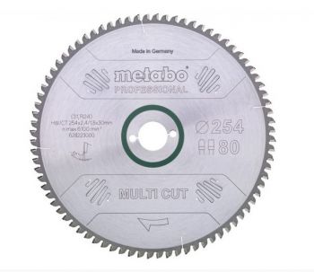 Пильный диск Metabo Multi cut HW/CT 254х2.4/1.8x30, Z80 FZ/TZ (628223000) - Фото №1