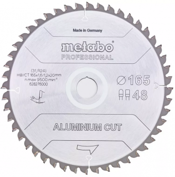 Пильний диск Metabo Aluminium cut HW/CT 160х1.6/1.2x20, Z48 FZ/TZ 5 град. (628288000) - Фото №1