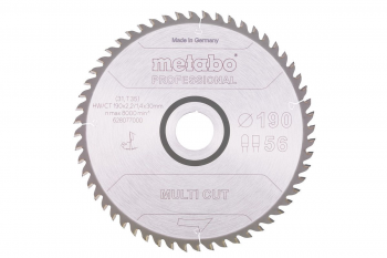 Пильний диск Metabo Multi cut Professional, 190x30, Z56 FZ/TZ 8° (628077000) - Фото №1