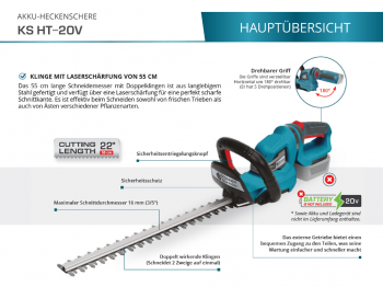 Кусторез аккумуляторный KS HT-20V Каркас - Фото №4