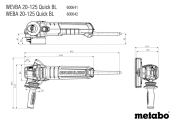 Болгарка Metabo WEBA 20-125 Quick BL (600642000) - Фото №6