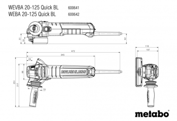 Угловая шлифмашина Metabo WEVBA 20-125 QUICK BL (600641000) - Фото №6