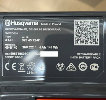 Аккумулятор Husqvarna BLi 40-B140, 36 В, 4.0 Ач (9704572-01) - Фото №2