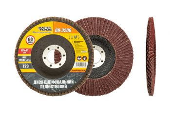 Диск шліфувальний пелюстковий MASTERTOOL 125х22, 2 зерно 60, Т29 (08-3206) - Фото №1