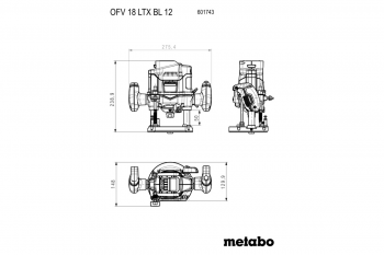 Аккумуляторный фрезер Metabo OFV 18 LTX BL 12 (каркас) (601743840) - Фото №5