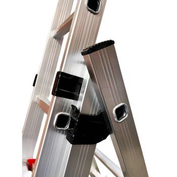 Лестница алюминиевая трехсекционная GTM KME312 3x12 ступеней 3.26-8.12 м (39949) - Фото №3