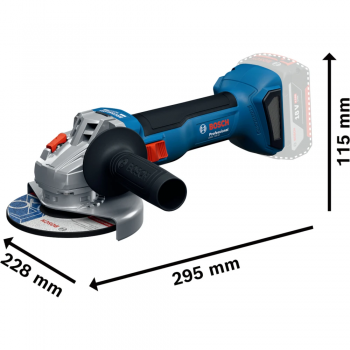 Аккумуляторная болгарка Bosch GWS 18V-8 Professional Каркас (06019N9000) - Фото №4