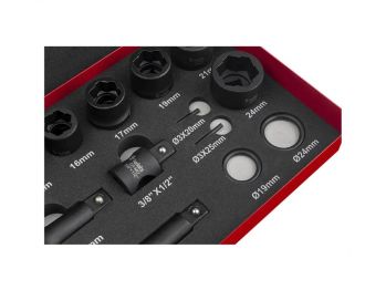 Набор насадок для поврежденных/сорванных гаек и болтов, 19 шт. REDATS (04-03-68) - Фото №3