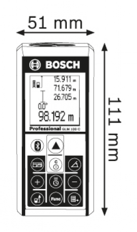 Лазерный дальномер BOSCH GLM 100 C (0601072700) - Фото №2