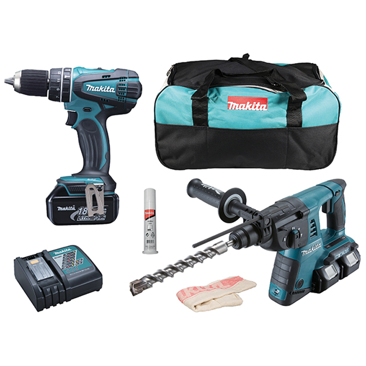 Набор инструментов MAKITA DLX2137M (DHR263,DHP482,BL1840Bx3,DC18RC)