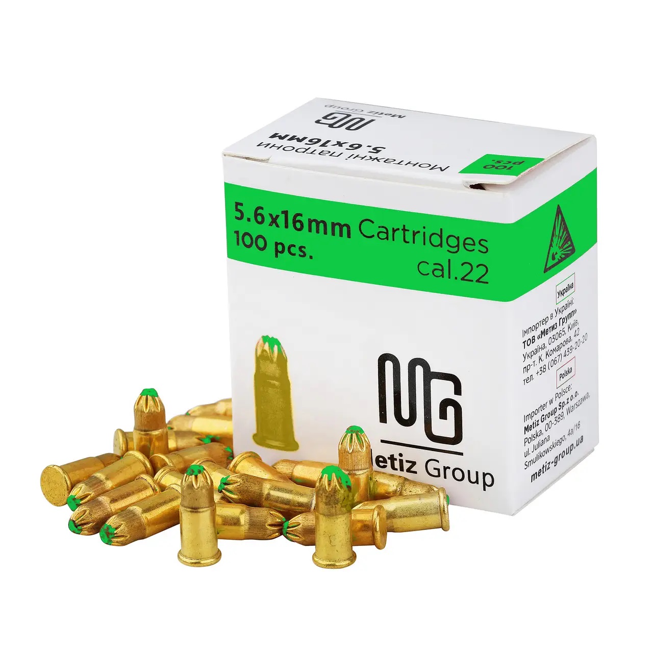 Патроны монтажные 5,6 х 16 зеленые (100 шт., для пистолетов MG-251, Hilti DX E72)