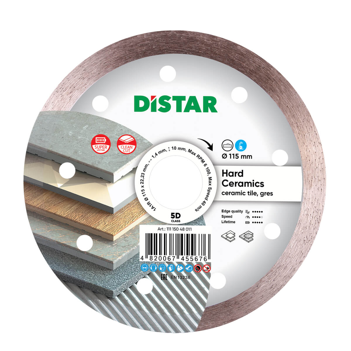 Круг алмазный DISTAR HARD CERAMICS1A1R 115x1,4x10x22,23 (11115048011)