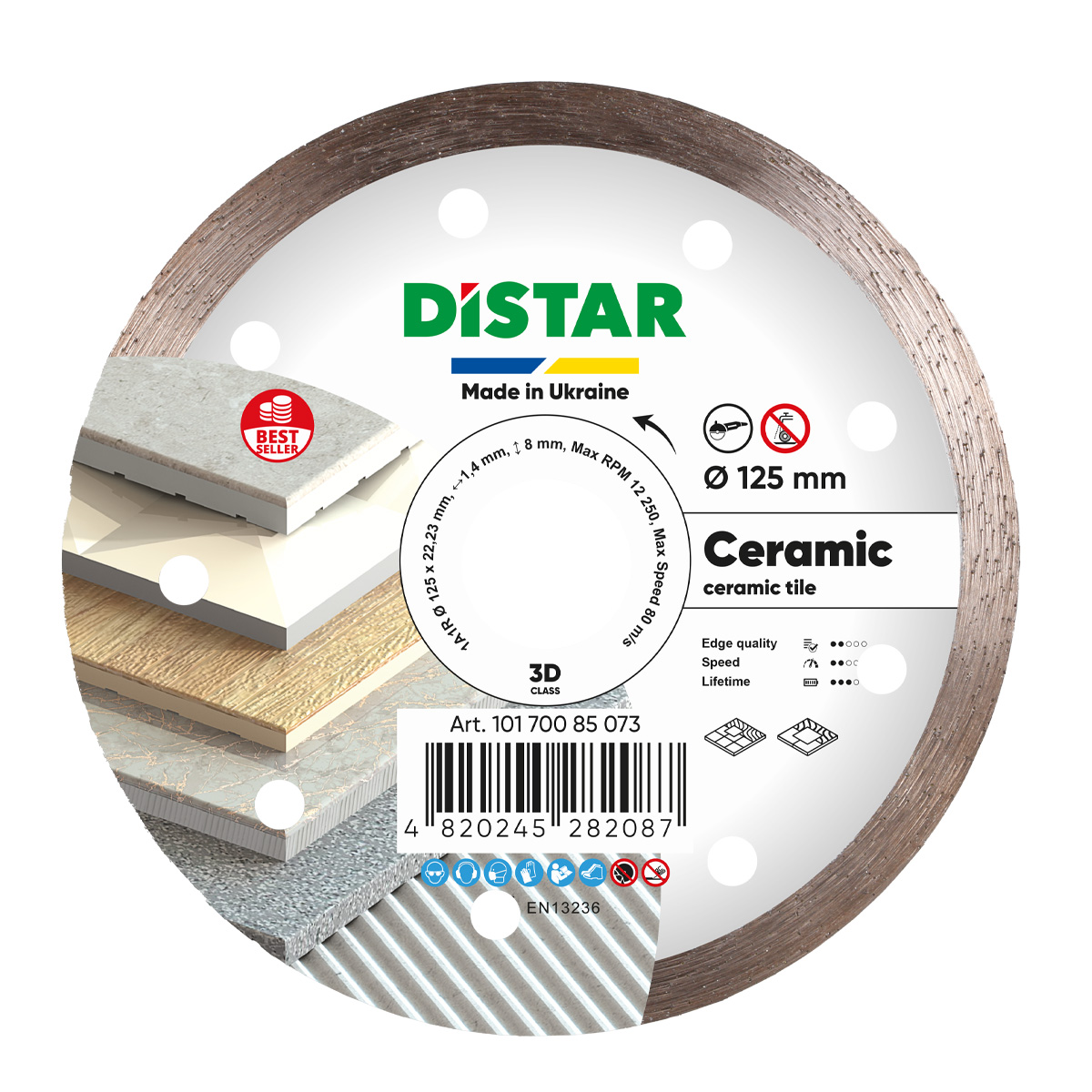 Коло алмазне Distar 1A1R CERAMIC 125x1,4x8x22,23 (10170085073)