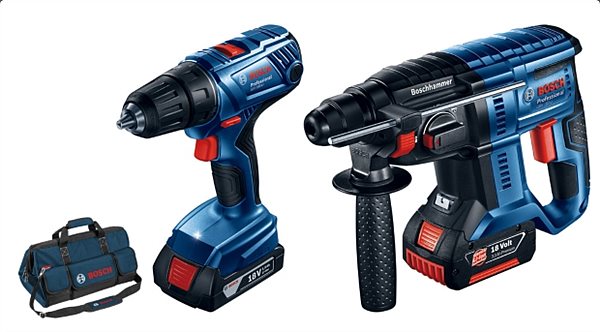 Набор аккумуляторного инструмента BOSCH GBH 180-LI + GSR 180-LI в сумке (06019F8102)