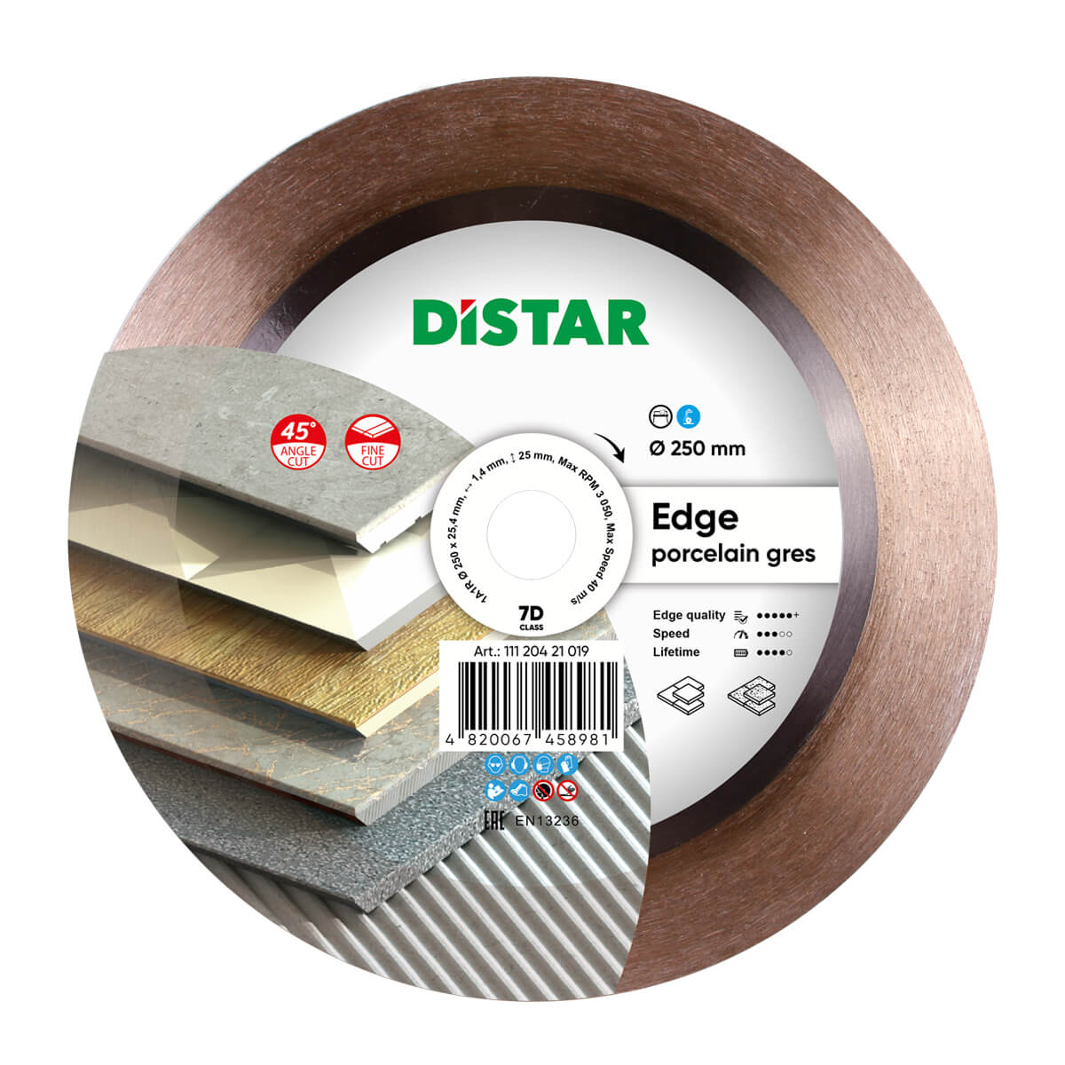 Круг алмазный отрезной DISTAR 1A1R 250x1,4x25x25,4 Edge (11120421019)