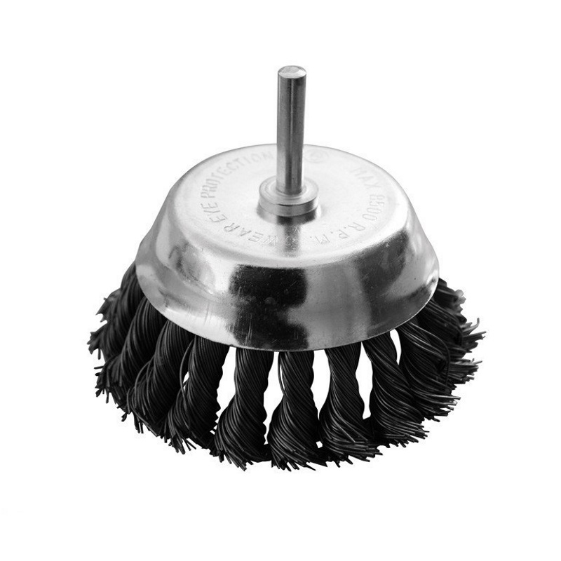 Щетка торцевая Mastertool из плетеной проволоки D100 со стержнем 1/4" (19-7310)