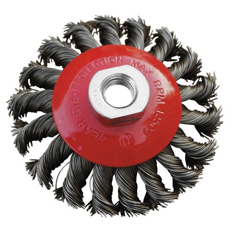 Щетка конусная Mastertool из плетеной проволоки D115 М14 (19-8011)