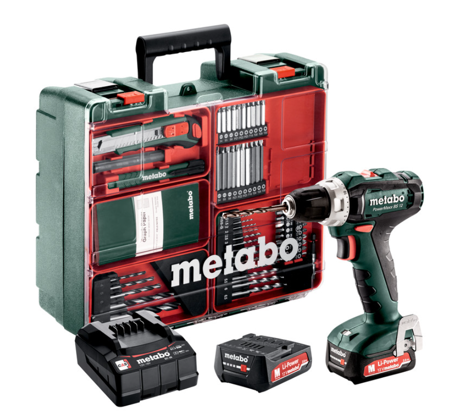 Аккумуляторный шуруповерт Metabo PowerMaxx BS 12 Set (601036870)