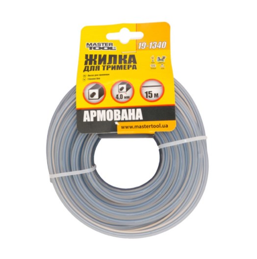 Леска для триммера армированная MasterTool 4,00ммх15м Квадрат (19-1340)