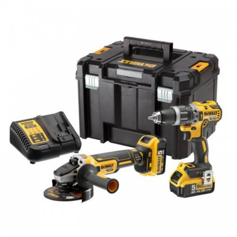 Набір з двох безщіткових інструментів DeWALT 18 В XR Li-lon, 5 Ач (DCK2080P2T)