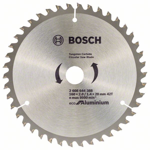 Диск пильный по алюминию Bosch 160x20/16x42T ECO for Aluminium (2608644388)